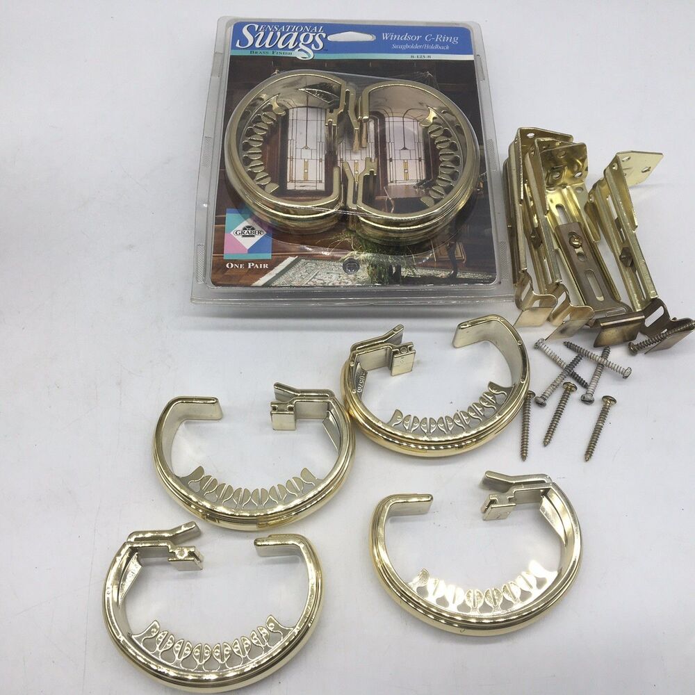 Graber Structures Windsor C-Ring Swag holder curtain drape tieback Holdback X3